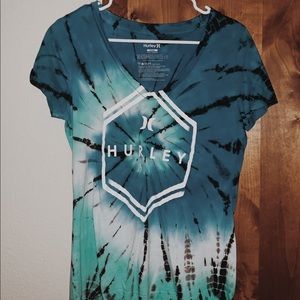 blue and teal Hurley top